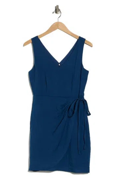 Sam Edelman Sleeveless Faux Wrap Minidress In Blue