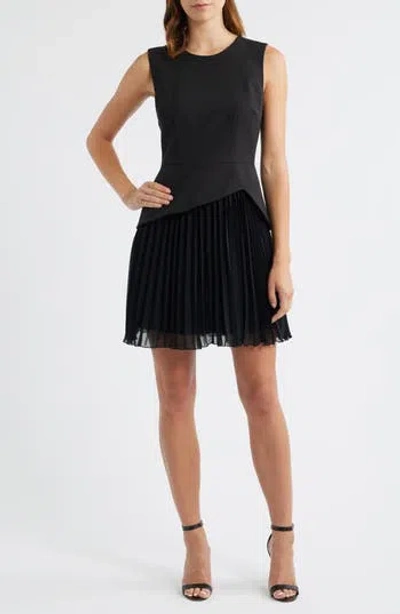 Sam Edelman Sleeveless Pleated Minidress In Black