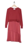Sam Edelman Slipdress & Long Sleeve Sweater Two-piece Set In Rose