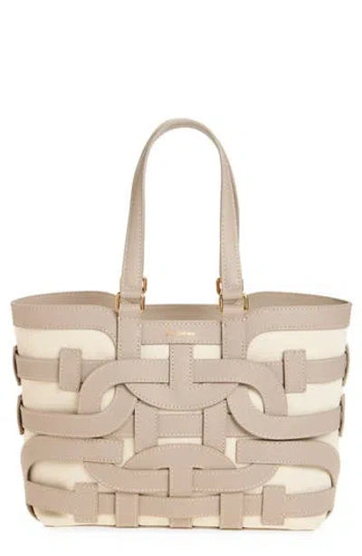 Sam Edelman Small Bay Leather Tote In Brown