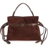 Sam Edelman Small Poppy Drawstring Leather Crossbody Bag In Brown