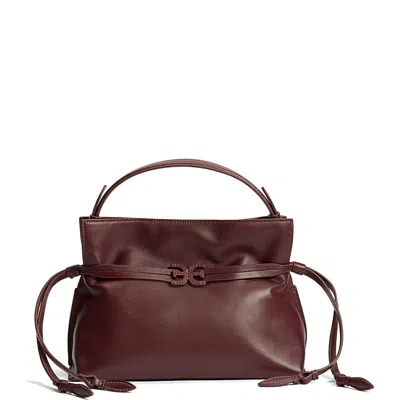 Sam Edelman Small Poppy Drawstring Leather Crossbody Bag In Burgundy