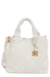 Sam Edelman Small Priya Woven Leather Tote In Cream