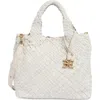 Sam Edelman Small Priya Woven Leather Tote In White