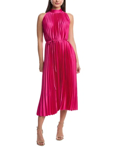 Sam Edelman Smock Neck Pleated Dress In Pink