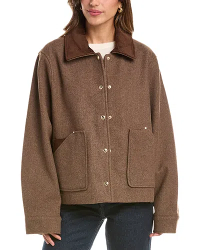 Sam Edelman Snap Front Jacket In Animal Print