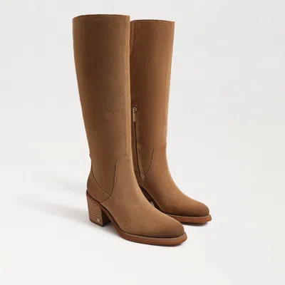Sam Edelman Soyer Knee High Boot Golden Carmel Suede In Beige