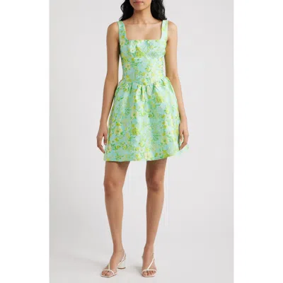 Sam Edelman Spring Garden Fit & Flare Minidress In Green