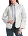 Sam Edelman Stand Collar Bomber Jacket In Silver