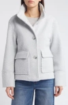 SAM EDELMAN SAM EDELMAN STAND COLLAR PRESSED BOUCLÉ JACKET