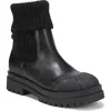 Sam Edelman Steele Knit Chelsea Boot Black Leather In Black