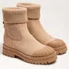 Sam Edelman Steele Knit Chelsea Boot Oat Suede/leather In Beige