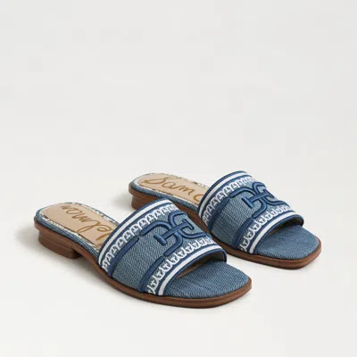 SAM EDELMAN SAM EDELMAN STEVIE SLIDE SANDAL BLUE MULTI WOVEN DENIM