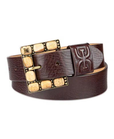 Sam Edelman Stone Embellished Buckle Belt In Brown