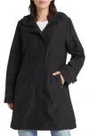Sam Edelman Storm Hooded Rain Jacket In Black