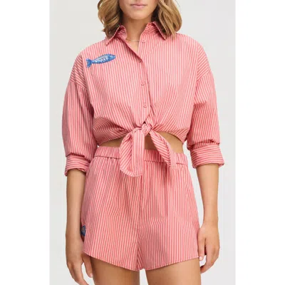 Sam Edelman Stripe Cotton Button-up Shirt In Multi