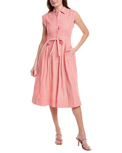 Sam Edelman Striped Belted Maxi Dress In Orange