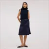 Sam Edelman Two-piece Sleeveless Turtleneck Sweater & Satin Slipdress In Blue