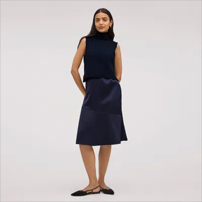 SAM EDELMAN SAM EDELMAN SWEATER WITH SLIP MIDI DRESS NAVY
