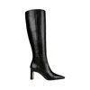 Sam Edelman Womens Black Sylvia Knee-high Leather Heeled Boots