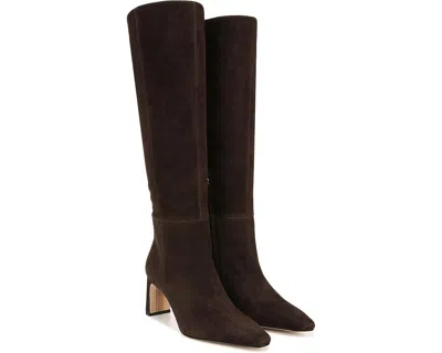 Sam Edelman Sylvia Boots Womens Us 6.5 Brown Leather Side Zip Square Toe Khd1974