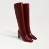 Sam Edelman Sylvia Wide Calf Knee High Boot Cabernet Red Leather In Red