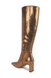 Sam Edelman Elia Wide Calf Knee High Boot Gold Snake Embossed Leather In Medallion Gold