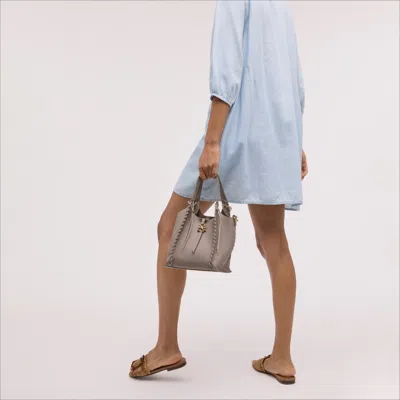 Sam Edelman Sylvia Mini Crossbody Bag Taupe Leather In Grey