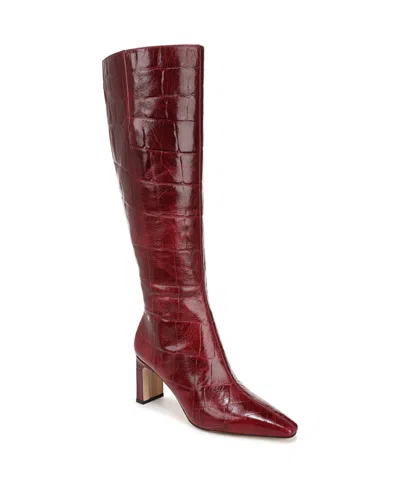 Sam Edelman Sylvia Snip-toe Knee-high Dress Boots In Burgundy