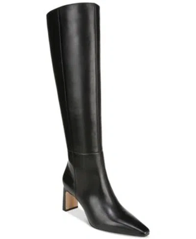 Sam Edelman Sylvia Snip Toe Knee High Dress Boots Regular Wide Calf In Black Suede