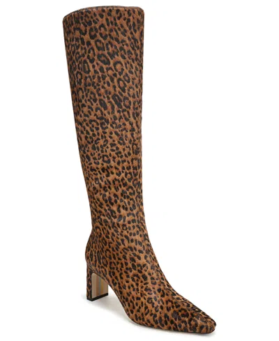 Sam Edelman Sylvia Snip-toe Knee-high Dress Boots In Animal Print