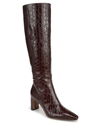 Sam Edelman Sylvia Snip-toe Knee-high Dress Boots In Burgundy