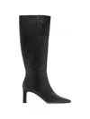 Sam Edelman Sylvia Square-toe Leather Boots In Black