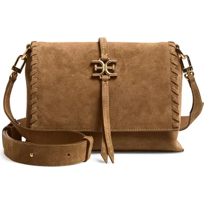 Sam Edelman Sylvia Suede Crossbody Bag In Brown