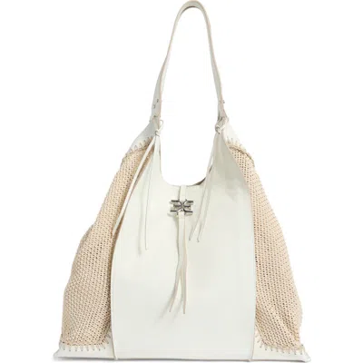 Sam Edelman Sylvia Tobo Raffia Shoulder Bag In White