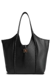 Sam Edelman Sylvia Whipstitched Expandable Tobo Bag In Black