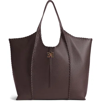 Sam Edelman Sylvia Whipstitched Leather Tote Bag In Brown