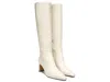 Sam Edelman Sylvia Wide Calf Knee High Boot Modern Ivory Leather In White