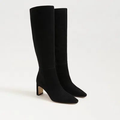 SAM EDELMAN SAM EDELMAN SYLVIA WIDE CALF KNEE HIGH BOOT BLACK SUEDE