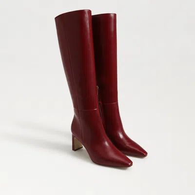 Sam Edelman Sylvia Wide Calf Knee High Boot Cabernet Red Leather