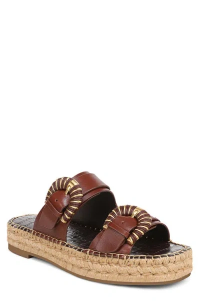 Sam Edelman Tabbey Espadrille Platform Slide Sandal In Brown