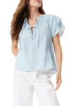 Sam Edelman Tabitha Tie Keyhole Flutter Sleeve Top In Harper