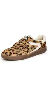 Sam Edelman Talia Velcro Sneaker Leopard Brahama Hair Leather In Brown Multi