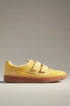Sam Edelman Talia Velcro Sneaker Sunflower Multi Leather In Yellow