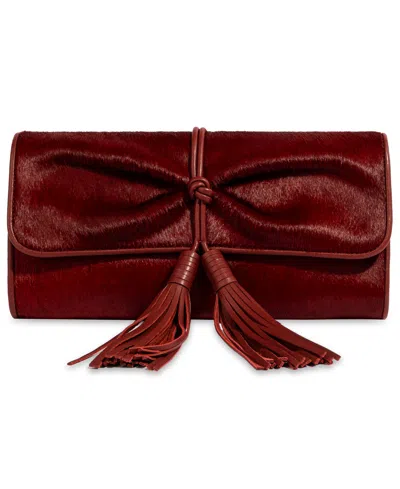Sam Edelman Tara Small Leather Fold Over Clutch Handbag In Burgundy