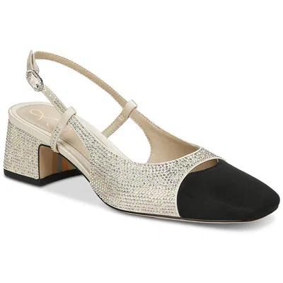 Sam Edelman Tarra Glitz Womens Satin Rhinestone Slingback Heels In Multi