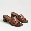 Sam Edelman Tasha Block Heel Sandal Rich Cognac Leather