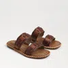 Sam Edelman Tatum Womens Solid Leather Slide Sandals In Brown