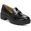 Sam Edelman Teagan Womens Leather Lug Sole Loafers In Black