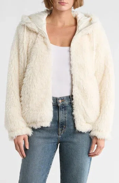 Sam Edelman Teddy Faux Shearling Hooded Jacket In Neutral